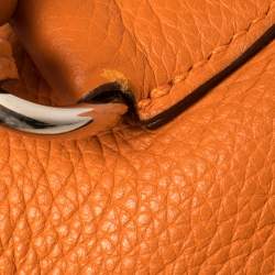 Hermes Orange Taurillon Clemence Leather Palladium Hardware Shoulder Kelly 42 Bag