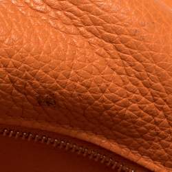 Hermes Orange Taurillon Clemence Leather Palladium Hardware Shoulder Kelly 42 Bag