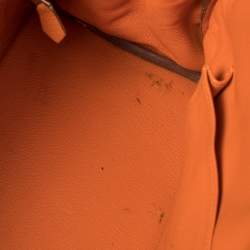 Hermes Orange Taurillon Clemence Leather Palladium Hardware Shoulder Kelly 42 Bag