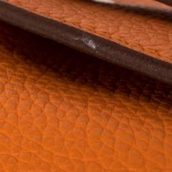 Hermes Orange Taurillon Clemence Leather Palladium Hardware Shoulder Kelly 42 Bag