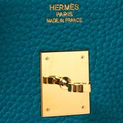 Hermes Cobalt Taurillion Clemence Leather Gold Hardware Birkin 35 Bag