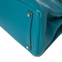Hermes Cobalt Taurillion Clemence Leather Gold Hardware Birkin 35 Bag