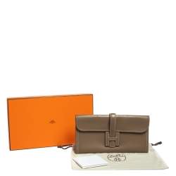 Pre Owned Hermes Etoupe Swift Leather Elan Jige 29 Clutch