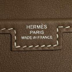 Pre Owned Hermes Etoupe Swift Leather Elan Jige 29 Clutch
