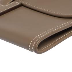 Pre Owned Hermes Etoupe Swift Leather Elan Jige 29 Clutch