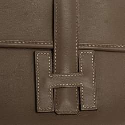 Pre Owned Hermes Etoupe Swift Leather Elan Jige 29 Clutch