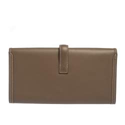 Pre Owned Hermes Etoupe Swift Leather Elan Jige 29 Clutch