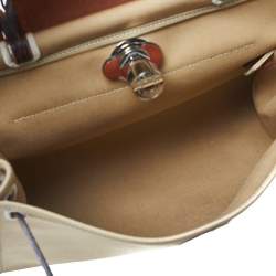 مملوكة مسبقًا Hermes Toile Trench Vache Hunter Leather Herbag Zip 31 Bag