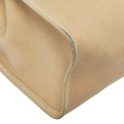 مملوكة مسبقًا Hermes Toile Trench Vache Hunter Leather Herbag Zip 31 Bag