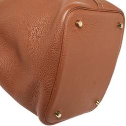 Pre Owned Hermes Gold Clemence Leather Gold Hardware Picotin Lock 22 Bag