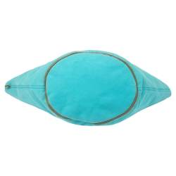 Pre Owned Hermes Blue Atoll Canvas Beach Tote