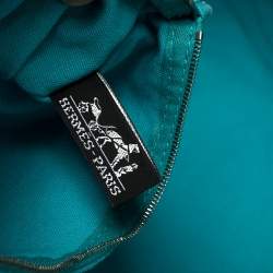 Pre Owned Hermes Blue Atoll Canvas Beach Tote