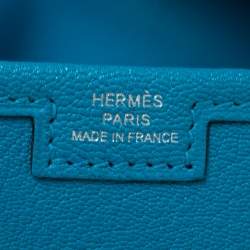 Pre Owned Hermés Bleu Zanzibar Chevre Leather Elan Jige 29 Clutch