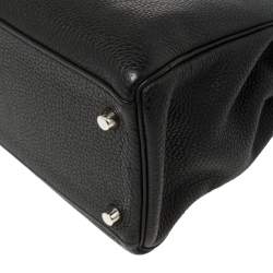 Pre Owned Hermés Noir Togo Leather Palladium Hardware Kelly Retourne 32 Bag