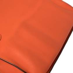 Pre Owned Hermes Orange Poppy Swift Leather Palladium Hardware Jypsiere 28 Bag