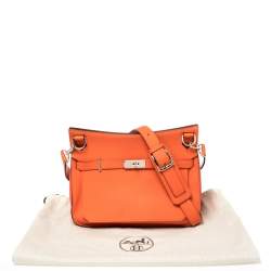 Pre Owned Hermes Orange Poppy Swift Leather Palladium Hardware Jypsiere 28 Bag