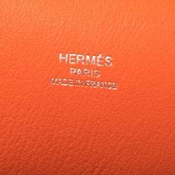 Pre Owned Hermes Orange Poppy Swift Leather Palladium Hardware Jypsiere 28 Bag