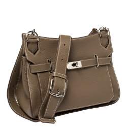 Pre Owned Hermes Etoupe Taurillon Clemence Leather Palladium Hardware Jypsiere 31 Bag