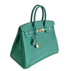 Pre Owned Hermès Vert Vertigo Epsom Birkin 35 Bag