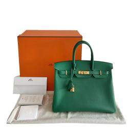Pre Owned Hermès Vert Vertigo Epsom Birkin 35 Bag