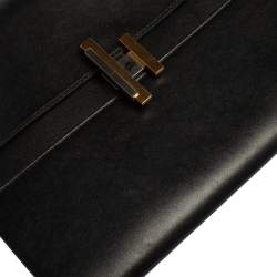 Pre Owned Hermes Noir Veau Villandry Leather Cinhetic Clutch
