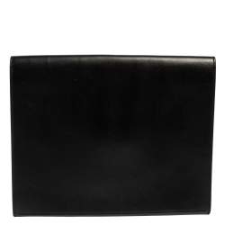 Pre Owned Hermes Noir Veau Villandry Leather Cinhetic Clutch