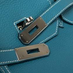 Hermes Blue Jean Togo Leather Palladium Hardware Birkin 40 Bag