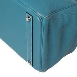 Hermes Blue Jean Togo Leather Palladium Hardware Birkin 40 Bag