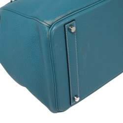 Hermes Blue Jean Togo Leather Palladium Hardware Birkin 40 Bag