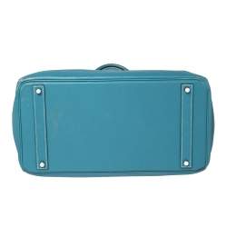 Hermes Blue Jean Togo Leather Palladium Hardware Birkin 40 Bag