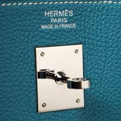 Hermes Blue Jean Togo Leather Palladium Hardware Birkin 40 Bag