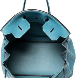 Hermes Blue Jean Togo Leather Palladium Hardware Birkin 40 Bag