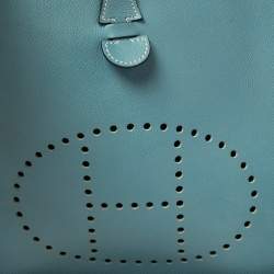 Pre Owned Hermes Ciel Epsom Leather Evelyne I PM Bag