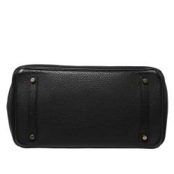 Hermes Black Clemence Leather Gold Hardware Birkin 35 Bag