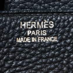 Hermes Black Clemence Leather Gold Hardware Birkin 35 Bag