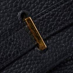 Hermes Black Clemence Leather Gold Hardware Birkin 35 Bag