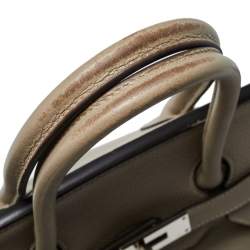 Pre Owned Hermes Gris Tourterelle Togo Leather Palladium Hardware Birkin 35 Bag