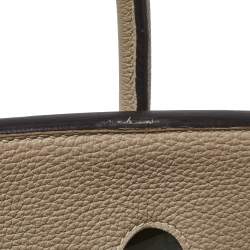 Pre Owned Hermes Gris Tourterelle Togo Leather Palladium Hardware Birkin 35 Bag