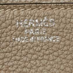 Pre Owned Hermes Gris Tourterelle Togo Leather Palladium Hardware Birkin 35 Bag