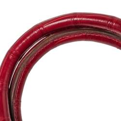 Pre Owned Hermès Rouge Braise Porosus Crocodile 18K White Gold Encrusted Diamond Birkin 35 Bag