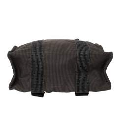 Hermes Dark Grey Canvas Herline PM Travel Backpack