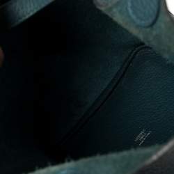 Pre Owned Hermes Malachite Clemence Leather Picotin Lock 18 Bag