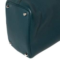 Pre Owned Hermes Malachite Clemence Leather Picotin Lock 18 Bag