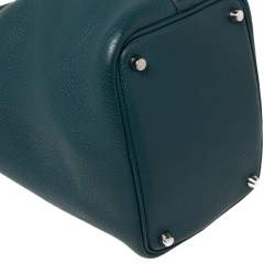 Pre Owned Hermes Malachite Clemence Leather Picotin Lock 18 Bag