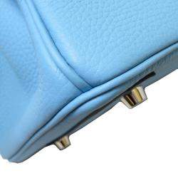 مملوكة مسبقًا Hermes Blue Togo Leather Palladium Hardware Birkin 30 Bag