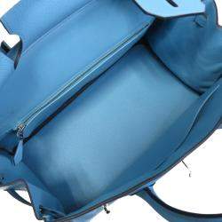 مملوكة مسبقًا Hermes Blue Togo Leather Palladium Hardware Birkin 30 Bag