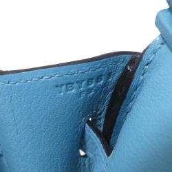 مملوكة مسبقًا Hermes Blue Togo Leather Palladium Hardware Birkin 30 Bag