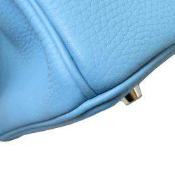 مملوكة مسبقًا Hermes Blue Togo Leather Palladium Hardware Birkin 30 Bag