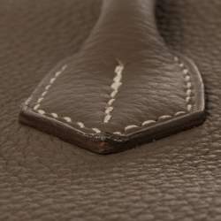 Pre Owned Hermes Etoupe Grey Togo Leather Palladium Hardware Birkin 35 Bag