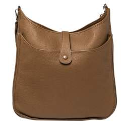 Pre Owned Hermes Alezan Taurillon Clemence Leather Evelyne III TGM Bag